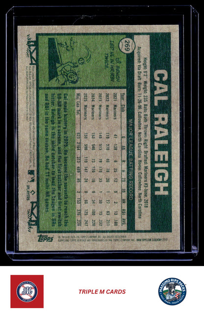 2026 Topps Heritage #269 Cal Raleigh