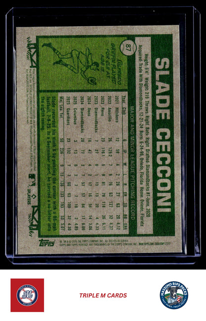 2026 Topps Heritage #87 Slade Cecconi Red