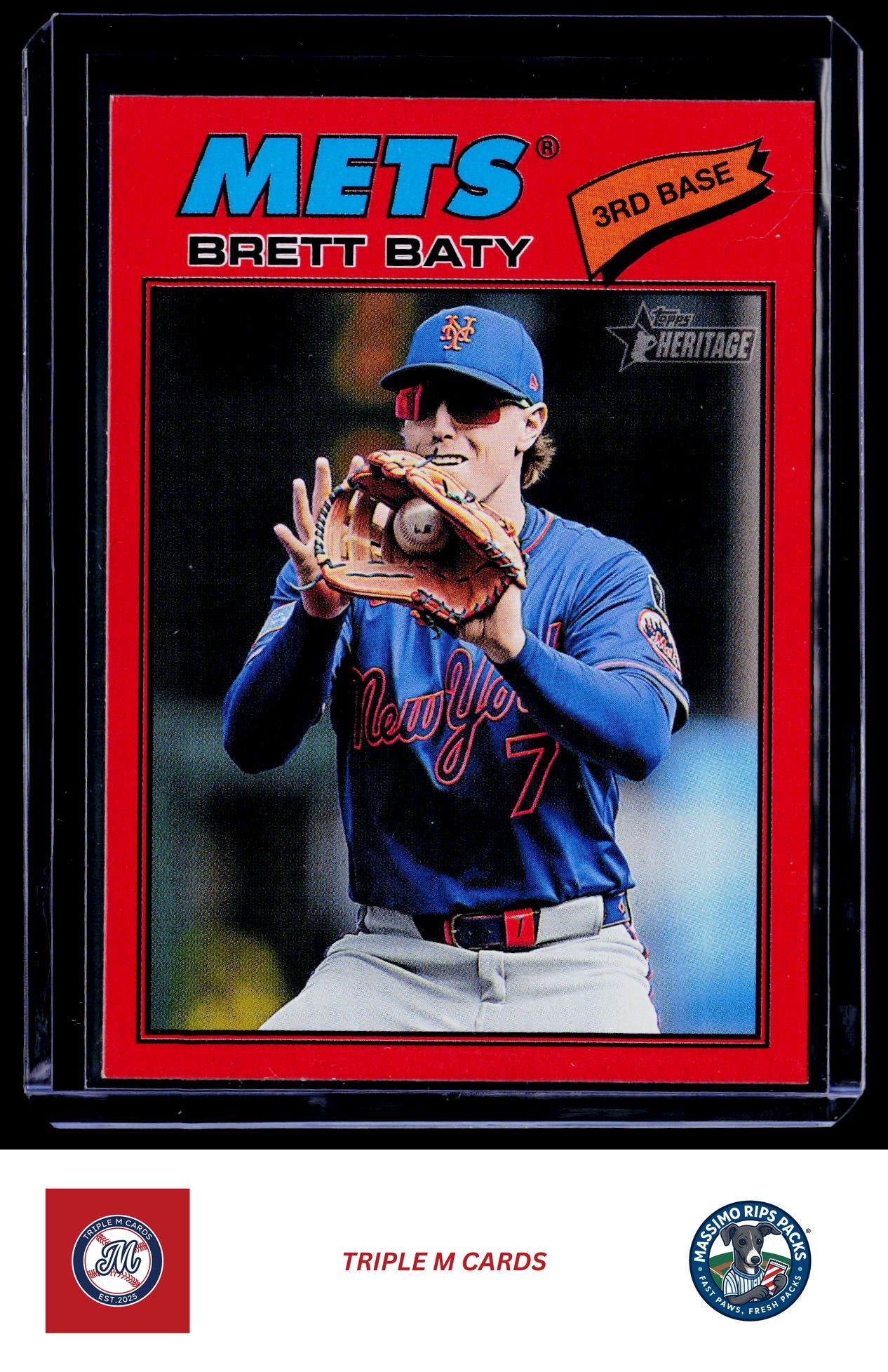 2026 Topps Heritage #19 Brett Baty Red