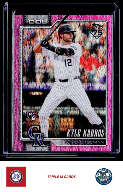 2026 Topps #334 Kyle Karros Pink Diamante Foil