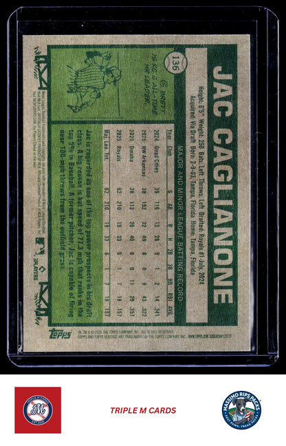 2026 Topps Heritage #136 Jac Caglianone