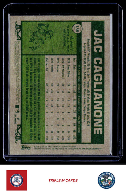 2026 Topps Heritage #136 Jac Caglianone