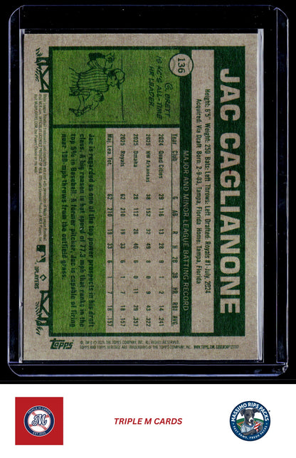 2026 Topps Heritage #136 Jac Caglianone