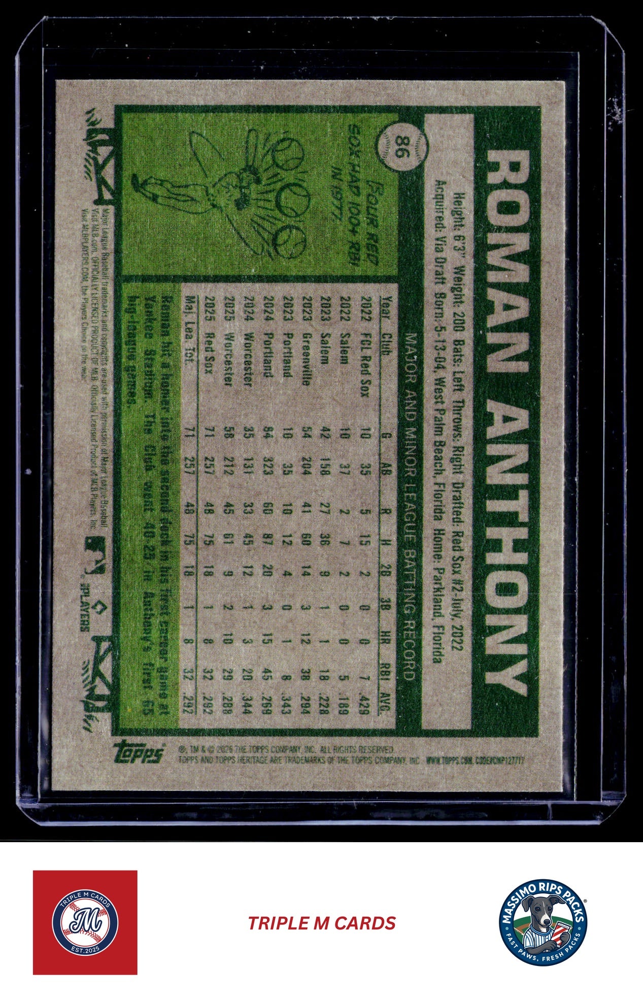2026 Topps Heritage #86 Roman Anthony Dark Gray