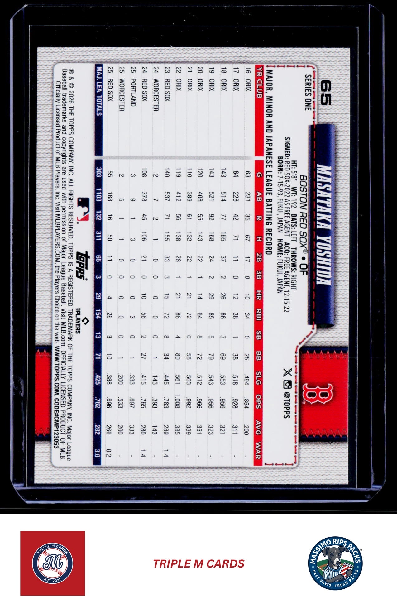 2026 Topps #65 Masataka Yoshida Holo Foil