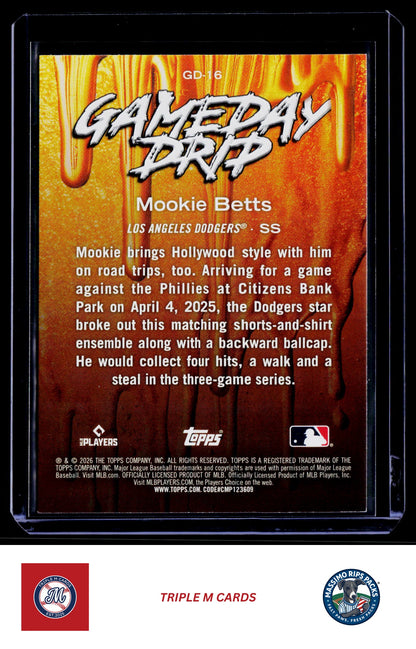 2026 Topps #GD-16 Mookie Betts Gameday Drip