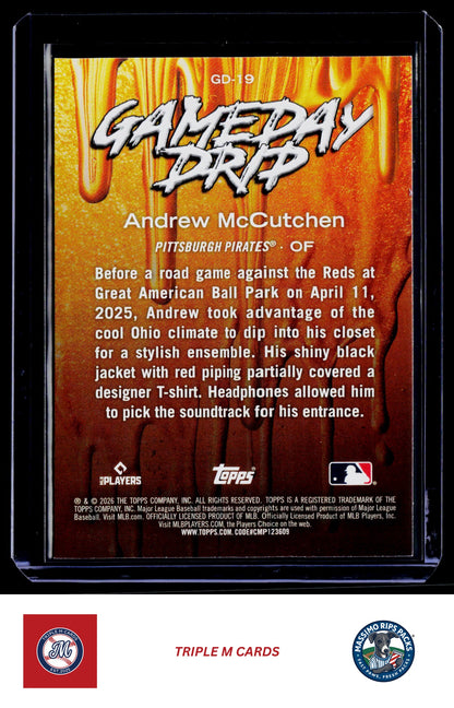 2026 Topps #GD-19 Andrew McCutchen Gameday Drip