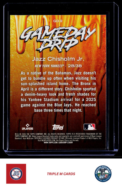 2026 Topps #GD-9 Jazz Chisholm Jr. Gameday Drip