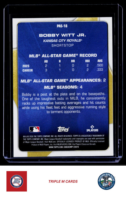 2026 Topps #PAS-18 Bobby Witt Jr. Perennial All Stars