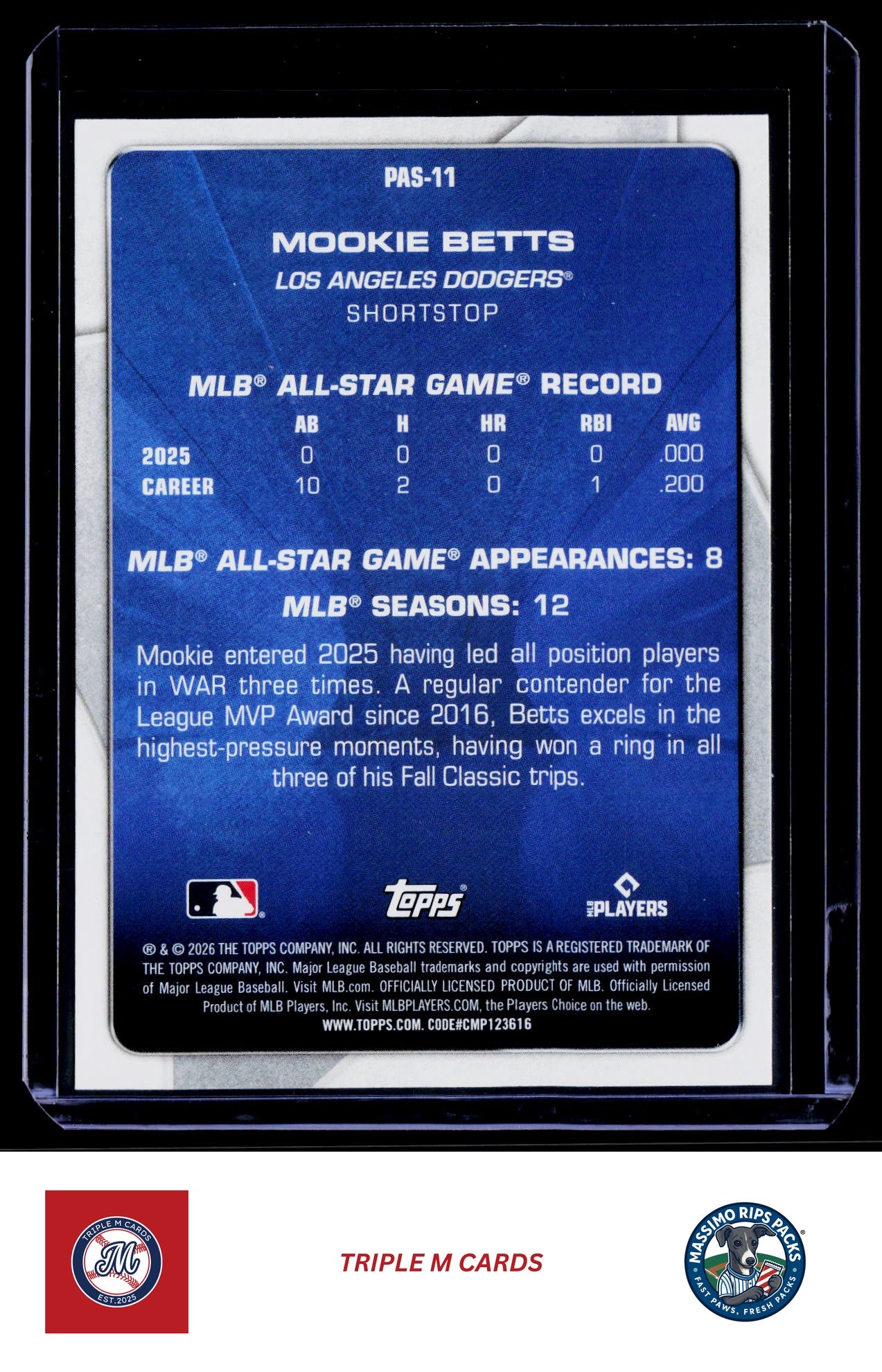 2026 Topps #PAS-11 Mookie Betts Perennial All Stars