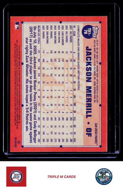 2026 Topps #T91-78 Jackson Merrill