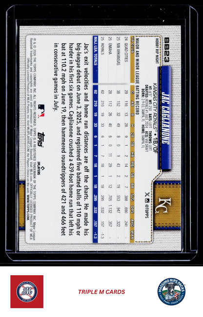 2026 Topps Rip Night #BB23 Jac Caglianone