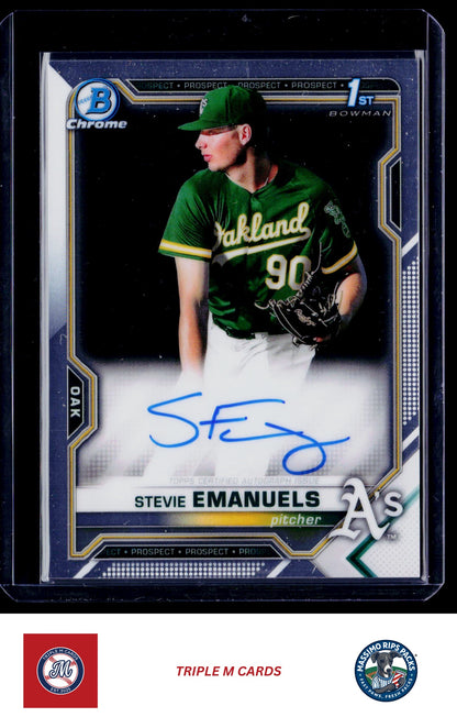 2021 Bowman #CPA-SE Stevie Emanuels Chrome Prospect Autographs