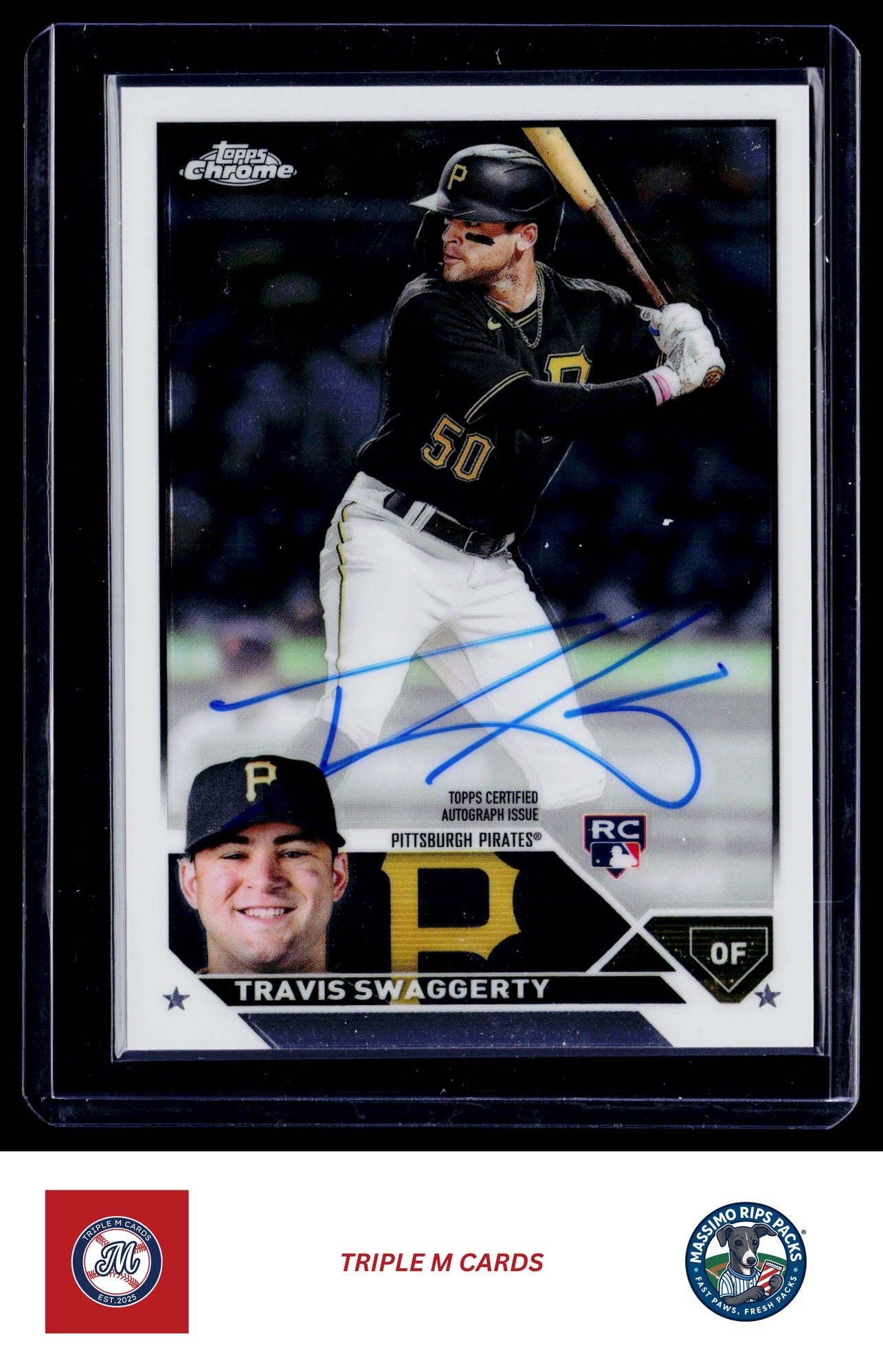 2023 Topps Chrome #RA-TSW Travis Swaggerty Rookie Autographs