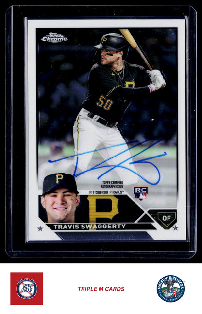 2023 Topps Chrome #RA-TSW Travis Swaggerty Rookie Autographs