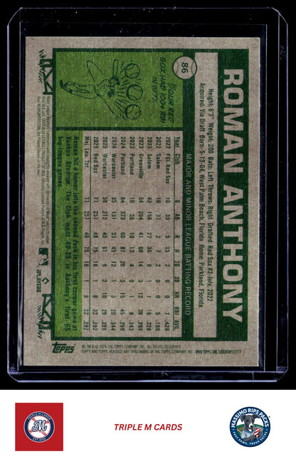 2026 Topps Heritage #86 Roman Anthony Dark Gray