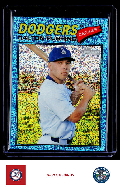 2026 Topps Heritage #246 Dalton Rushing Chrome Light Blue Sparkle Refractors