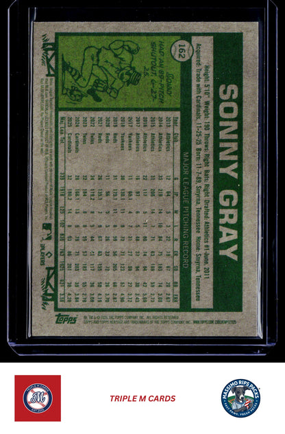 2026 Topps Heritage #162 Sonny Gray Chrome Light Blue Sparkle Refractors