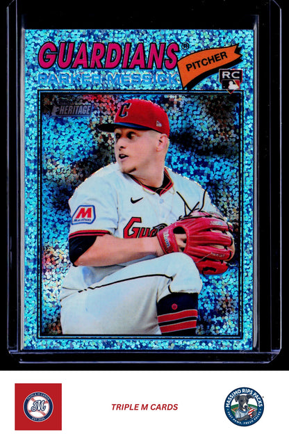 2026 Topps Heritage #242 Parker Messick Chrome Light Blue Sparkle Refractors