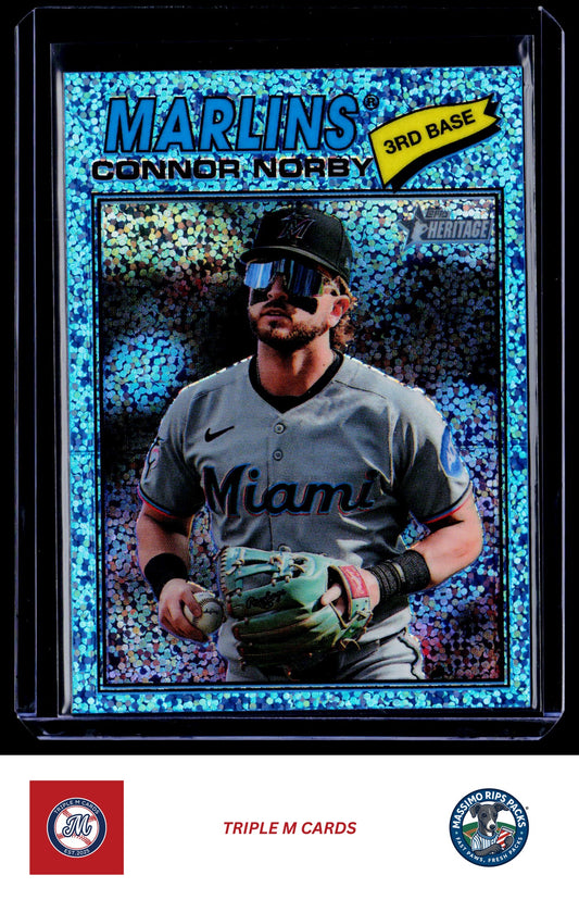 2026 Topps Heritage #30 Connor Norby Chrome Light Blue Sparkle Refractors