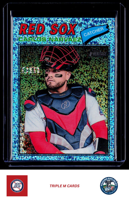 2026 Topps Heritage #248 Carlos Narváez Chrome Light Blue Sparkle Refractors