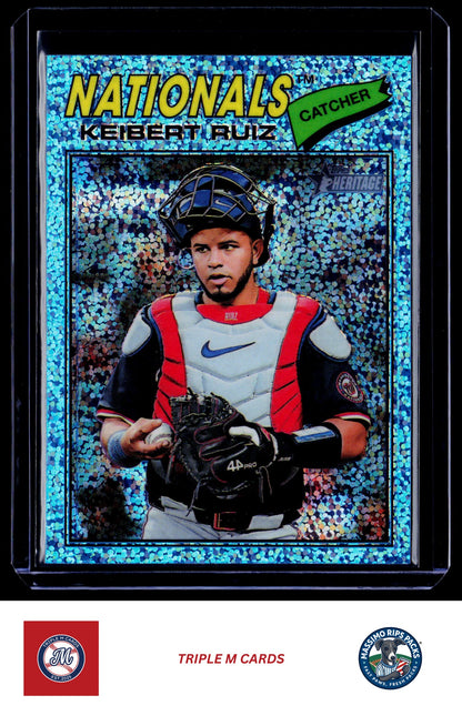 2026 Topps Heritage #201 Keibert Ruiz Chrome Light Blue Sparkle Refractors