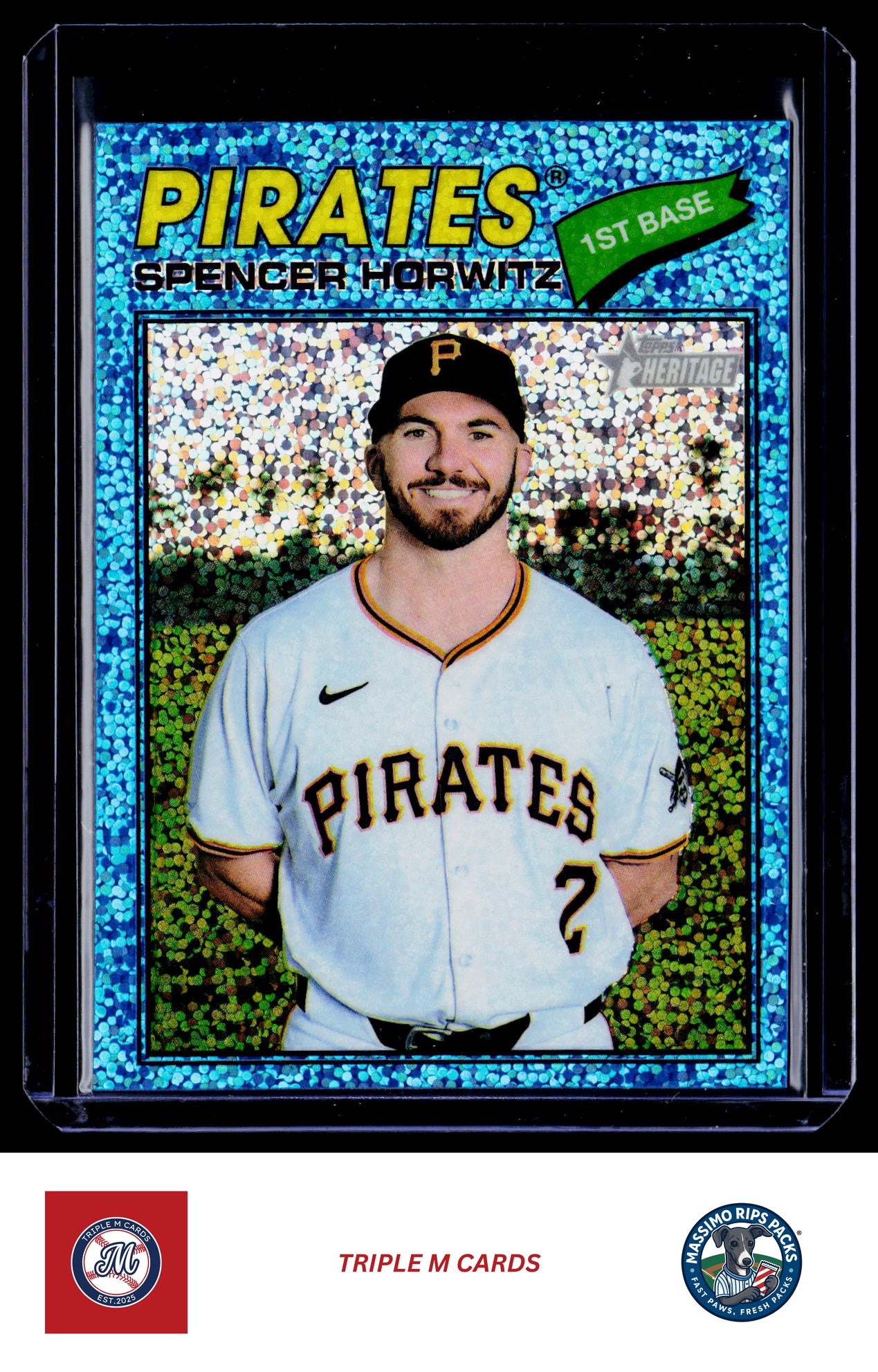 2026 Topps Heritage #266 Spencer Horwitz Chrome Light Blue Sparkle Refractors