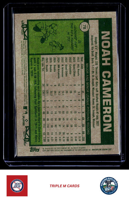2026 Topps Heritage #78 Noah Cameron Chrome Light Blue Sparkle Refractors