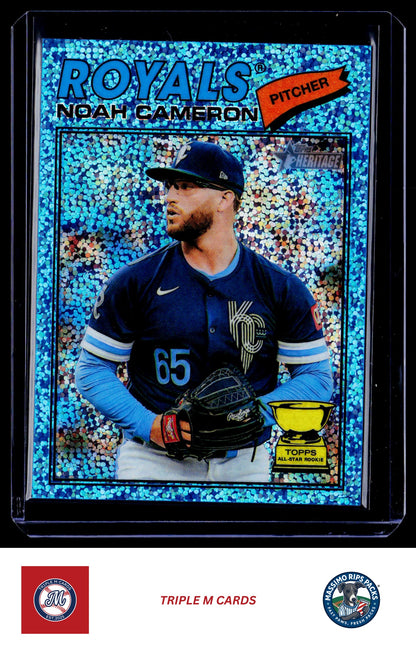 2026 Topps Heritage #78 Noah Cameron Chrome Light Blue Sparkle Refractors