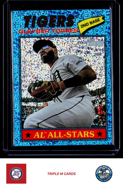 2026 Topps Heritage #243 Gleyber Torres Chrome Light Blue Sparkle Refractors