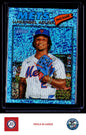 2026 Topps Heritage #132 Luisangel Acuña Chrome Light Blue Sparkle Refractors
