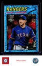 2026 Topps Heritage #340 Wyatt Langford Chrome Light Blue Sparkle Refractors