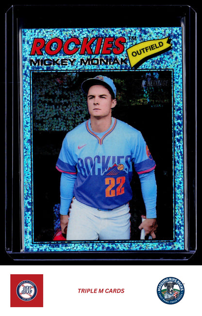 2026 Topps Heritage #400 Mickey Moniak Chrome Light Blue Sparkle Refractors