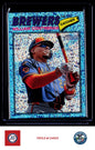 2026 Topps Heritage #214 William Contreras Chrome Light Blue Sparkle Refractors