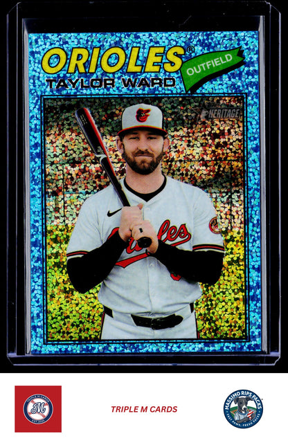 2026 Topps Heritage #258 Taylor Ward Chrome Light Blue Sparkle Refractors