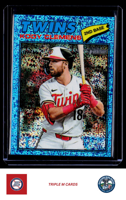 2026 Topps Heritage #321 Kody Clemens Chrome Light Blue Sparkle Refractors