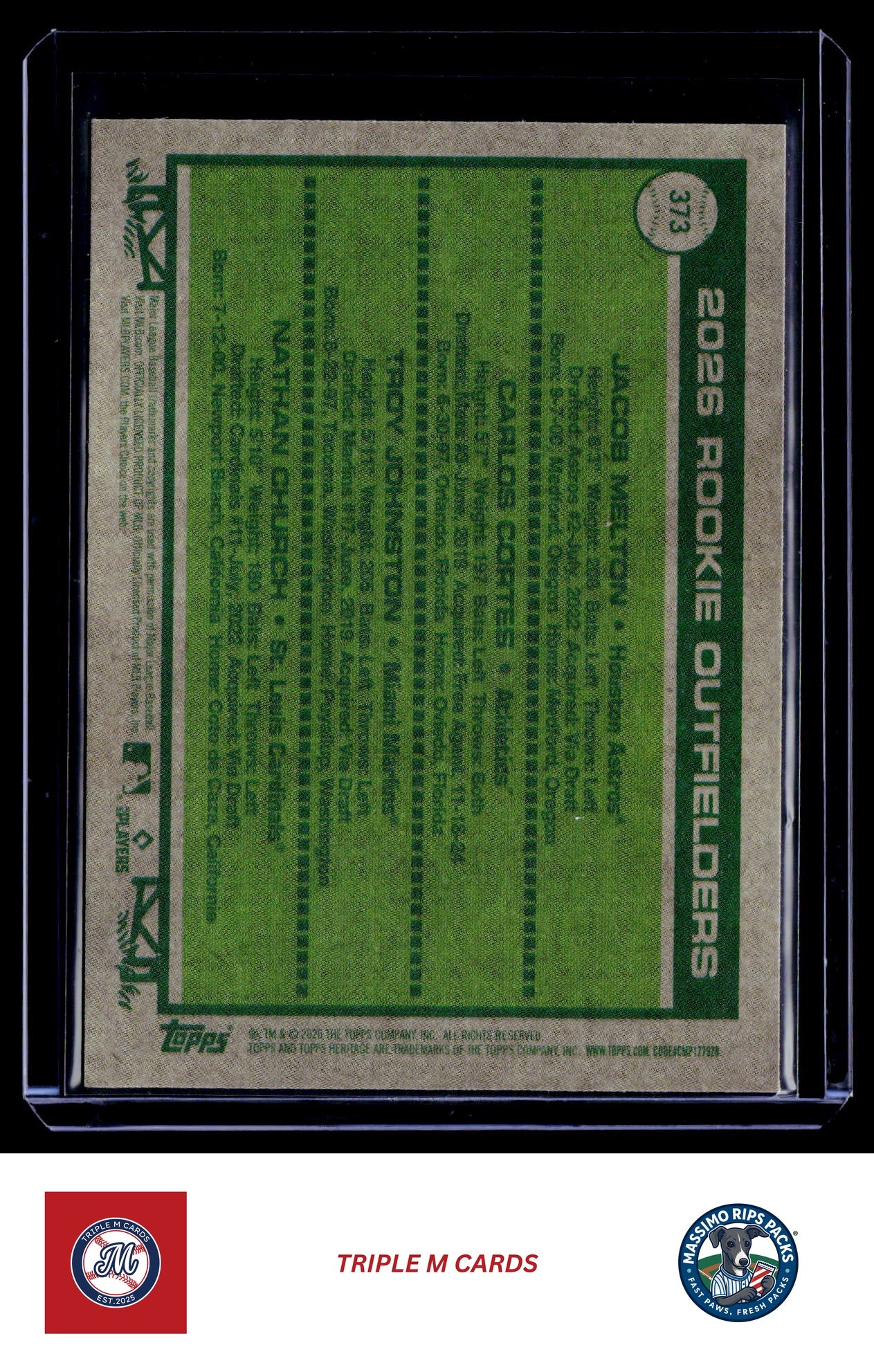 2026 Topps Heritage #373 2026 Rookie Outfielders