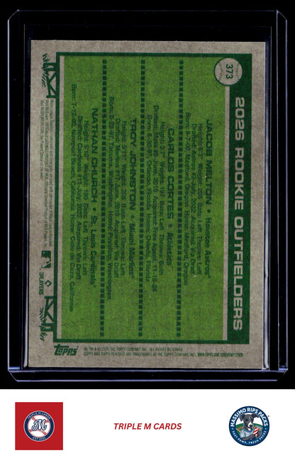 2026 Topps Heritage #373 2026 Rookie Outfielders
