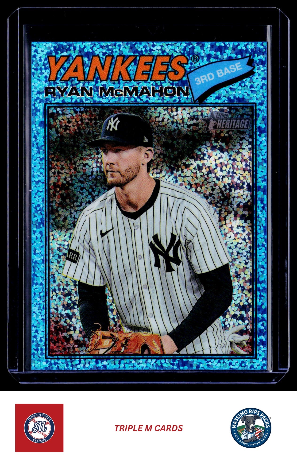 2026 Topps Heritage #381 Ryan McMahon Chrome Light Blue Sparkle Refractors