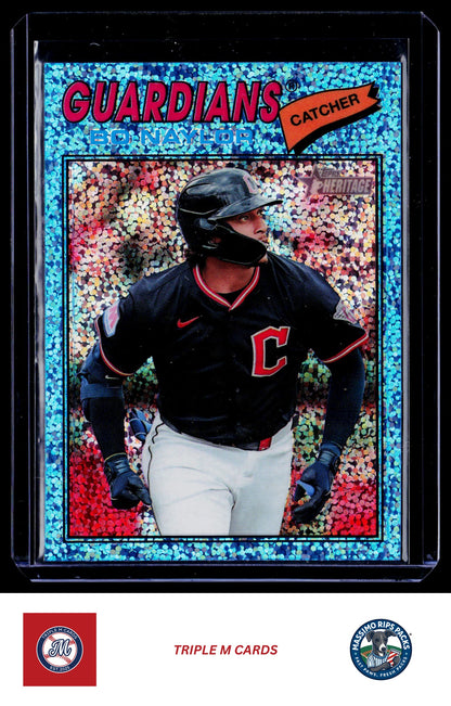 2026 Topps Heritage #256 Bo Naylor Chrome Light Blue Sparkle Refractors