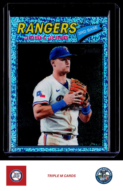 2026 Topps Heritage #191 Josh Jung Chrome Light Blue Sparkle Refractors