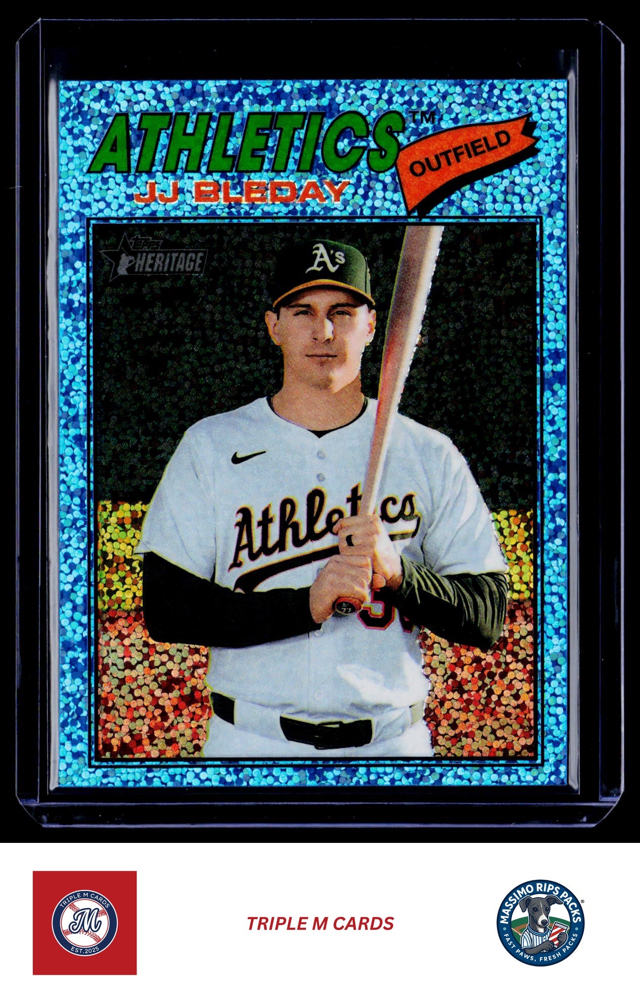 2026 Topps Heritage #236 JJ Bleday Chrome Light Blue Sparkle Refractors
