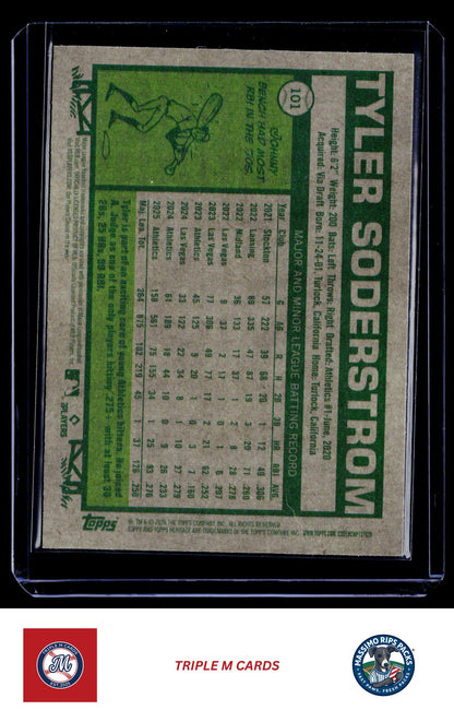 2026 Topps Heritage #101 Tyler Soderstrom Chrome Light Blue Sparkle Refractors