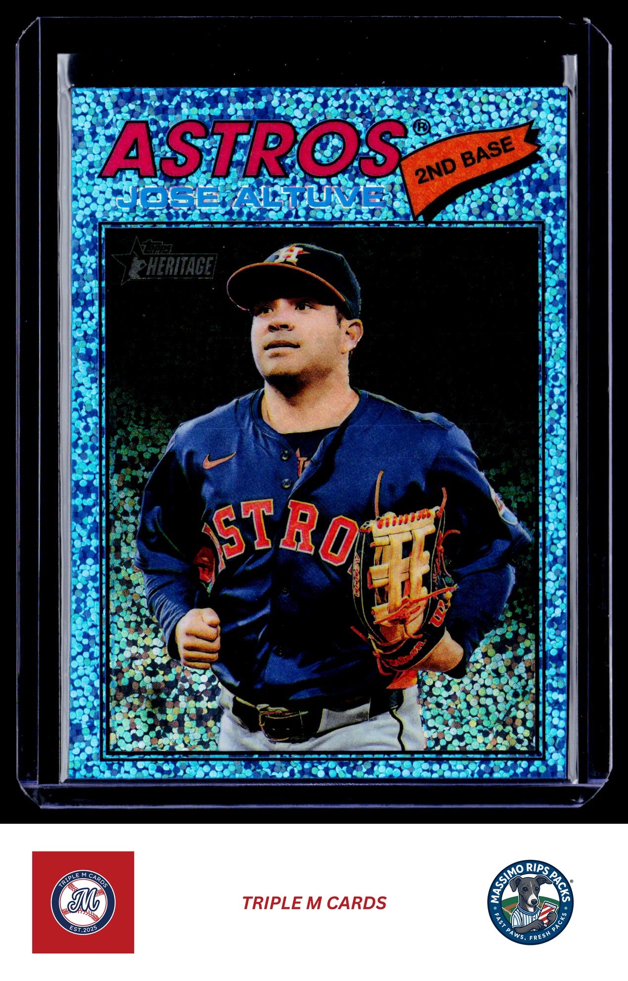 2026 Topps Heritage #11 Jose Altuve Chrome Light Blue Sparkle Refractors