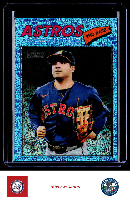 2026 Topps Heritage #11 Jose Altuve Chrome Light Blue Sparkle Refractors