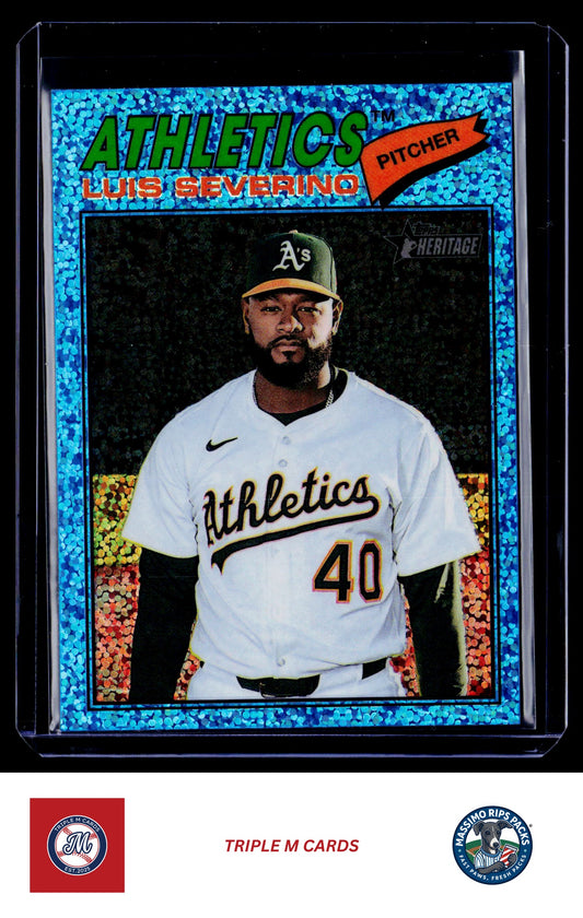 2026 Topps Heritage #206 Luis Severino Chrome Light Blue Sparkle Refractors