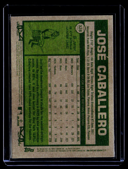 2026 Topps Heritage #328 José Caballero Light Purple