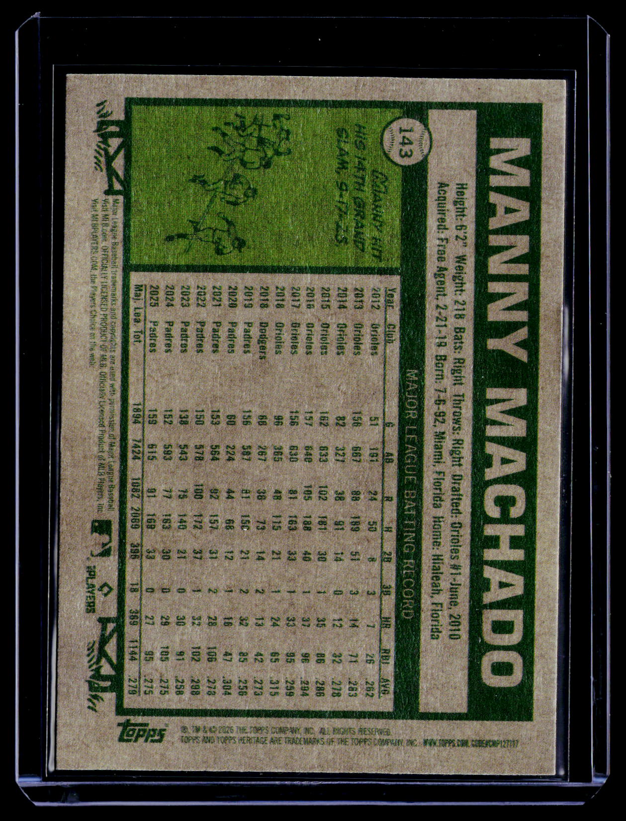 2026 Topps Heritage #143 Manny Machado Light Purple