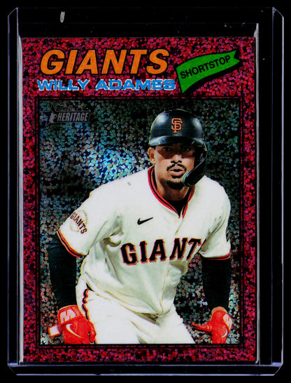 2026 Topps Heritage #327 Willy Adames Chrome Burgundy Sparkle Refractors