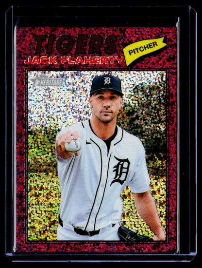 2026 Topps Heritage #204 Jack Flaherty Chrome Burgundy Sparkle Refractors